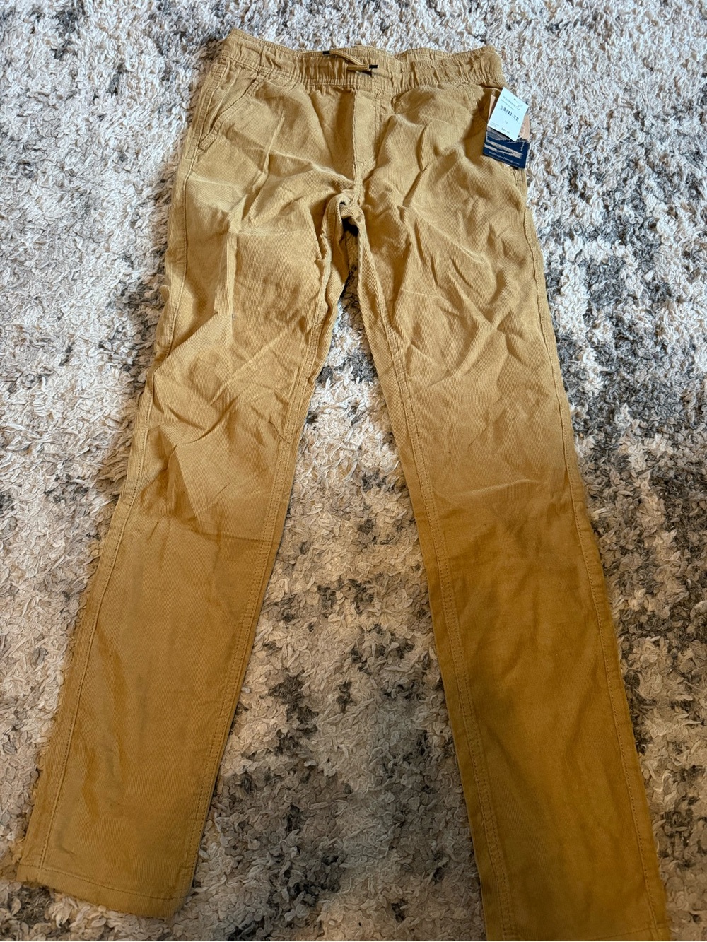 Kids 18 weatherproof Tan Drawstring Corduroy Pants